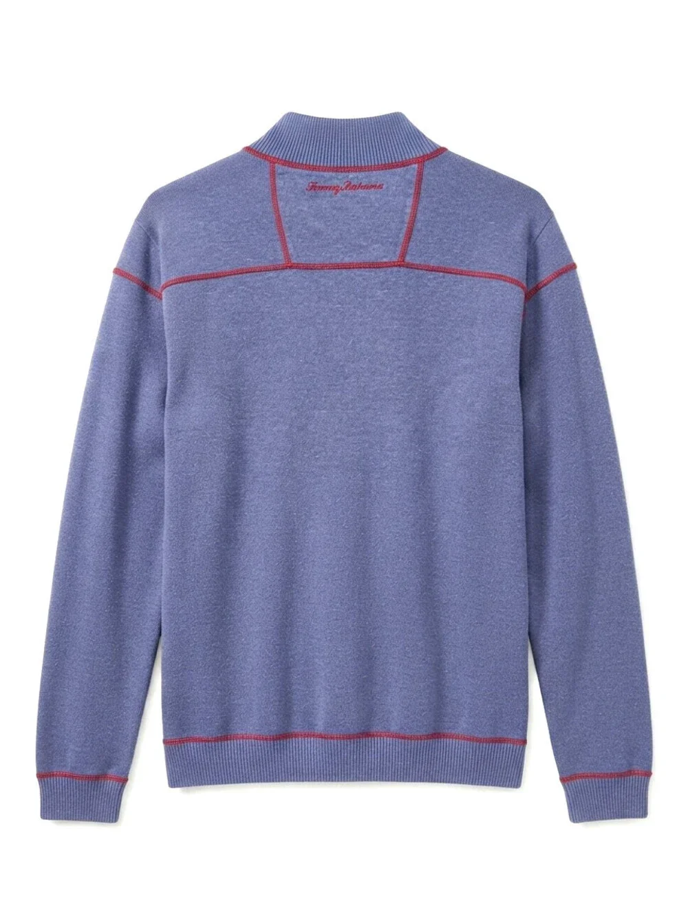 Men's Red & Heather Blue Tommy Bahama Reversible Quarter-Zip Sweater sz X-Large